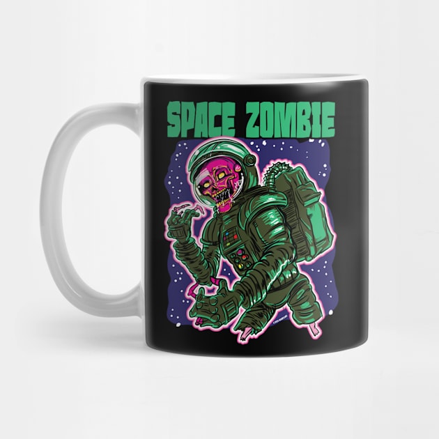 Space Zombie Astronaut Skeleton by eShirtLabs